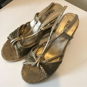 Gold/Bronze wedge sandals